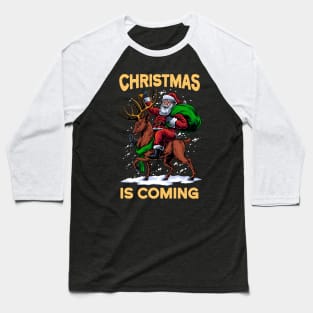 Santa Deer Baseball T-Shirt